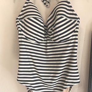 J.Crew Nautical stripe One piece DD swim